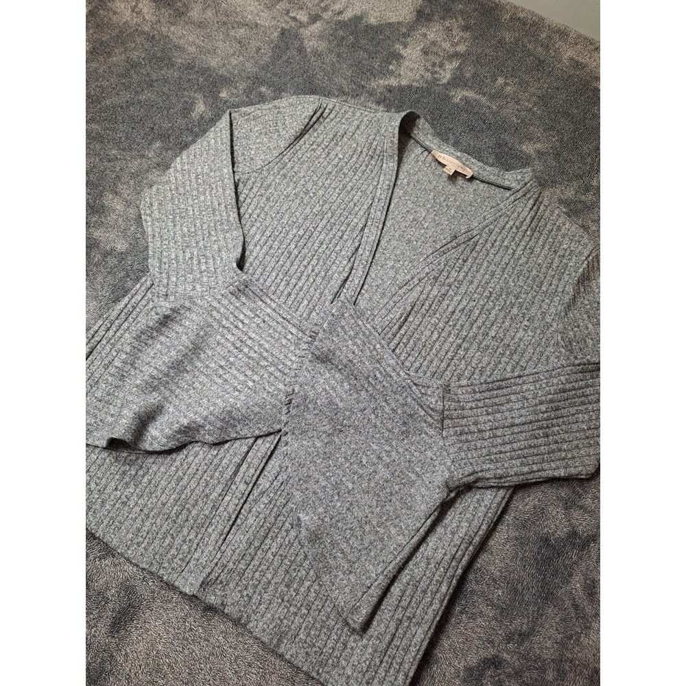 Philosophy Bell Cuff Open Front Cardigan Sweaters Womens‎ M Gray Neutral Classic